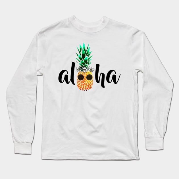 Aloha Pineapple Long Sleeve T-Shirt by lolsammy910